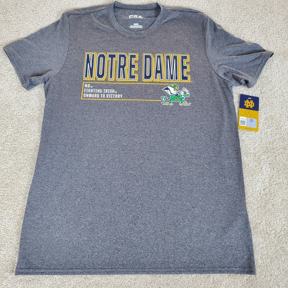 Notre Dame Fighting Irish Men's Tshirt Size M Medium Gray NWTG